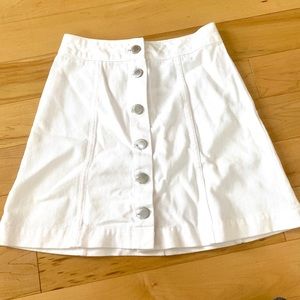 White Button Up Mini Skirt